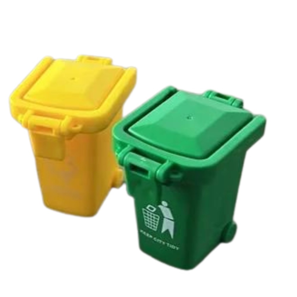 2 Mini Garbage Trash Can Paper Clips Stamps Recycling Bin Pen Storage Organizer - Picture 3 of 13